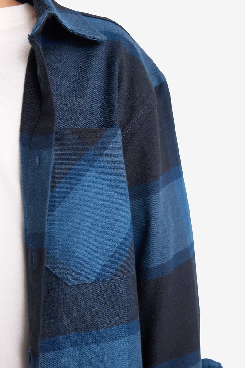 ديفاكتو قميص كاروهات اولادي كم طويل وياقة بولو - Image 4